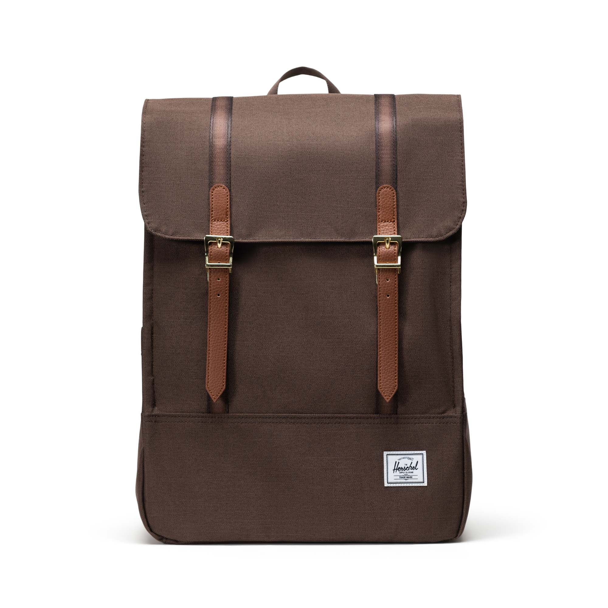 Dokulu Çikolata Kahvesi Herschel Survey Su İtici Kumaş Sırt Çantası, 16" Laptop Uyumlu, 20 L